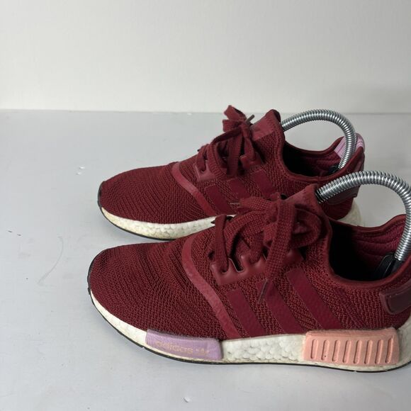 ADIDAS NMD R1 WOMENS B37646 Women’s Size 6.5 BURGUNDY RED PINK - Picture 5 of 7